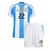 Camiseta Argentina Lautaro Martinez #22 Primera Equipación Replica Copa America 2024 para niños mangas cortas (+ Pantalones cortos)